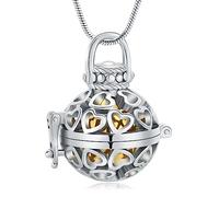 AIWENXI Lantern Urn Necklace for Ashes Lantern Hollow Flower Cremation Jewelry Stainless Heart Memorial Keepsakes Ash Pendant for Men Women