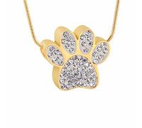 AIWENXI Paw Print Urn Necklace for Ashes Cremation Jewelry for Ashes Stainless Steel Urn Necklace Keepsake Jewelry for Pet/Dog's/Cat's Ashes Pendant Memorial Keepsake Gifts for Man/Women