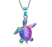 AIWENXI Sea Turtle Cremation Jewelry Urn Necklaces for Ashes Stainless Steel Marine Organism Memorial Keepsakes Gifts Ash Pendant Jewelry for Men Women