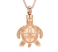AIWENXI Sea Turtle Memorial Cremation Jewelry Turtle Funeral Urn Necklace for Ashes Stainless Steel Keepsakes Ashes Pendant for Men Women