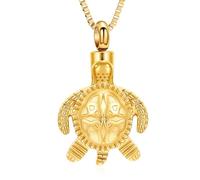 AIWENXI Sea Turtle Memorial Cremation Jewelry Turtle Funeral Urn Necklace for Ashes Stainless Steel Keepsakes Ashes Pendant for Men Women