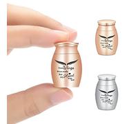 AIWENXI Small Keepsake Urn for Human & Pet Ashes - Stainless Steel Funeral Memorial Ashes Holder (2pcs/set)