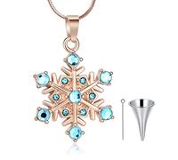 AIWENXI Snowflake Cremation Jewelry, Stainless Steel Snowflake Shape Pendant Memorial Jewelry, Urn Necklace Gifts for Ashes Urn for Women
