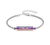 AIWENXI Sunflower Cremation Bracelet for Ashes Cylinder Bar Urn Bracelet for Men Women Stainless Steel Ash Memorial Bracelet Keepsake Bangle Jewellery, 1.57, No gemstone