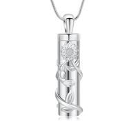 AIWENXI Sunflower Memorial Cremation Jewelry Flower Celtic Urn Necklace for Ashes Cylinder Hummingbird Keepsakes Ash Pendant Necklaces Jewelry for Men Women