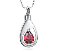 AIWENXI Teardrop Cremation Jewelry Memorial Ashes Necklaces Waterdrop Urn Pendant Necklace for Keepsakes Jewelry Stainless Steel for Men Women