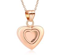 AIWENXI Tiny Glass Heart Urn Necklace for Ashes Mini heart Memorial Cremation Necklaces Jewelry Pet/Human Ash Pendant Stainless Steel Keepsakes Jewelry for Men Women