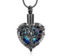 AIWENXI Tree of Life Cremation Jewellery for Ashes Heart Shape Ash Necklaces for Men Women Love A Keepsake Gifts Memorial Urn Ash Pendant Jewellery - I Love You, Stainless Steel