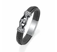 AIWENXI Urn Bracelet for Ashes PU Leather Braided Rope Cremation Jewelry Stainless Steel Memorial Keepsakes Urn Bangle Ashes Holder for Men Gifts (Silver(20cm))