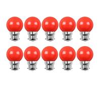 Aiwerttes 10-Pack B22 Bayonet LED Bulbs 2W Equivalent 20W Bulb Multicolor Bulbs Red for Garland Home Bar Party Ambience Decoration