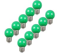 Aiwerttes 10 Pack Colored Bulbs 2W E27 G45 Lighting Bulbs LED Golf Ball Bulb Lamp AC220V Non-dimmable,Green Bulbs for Decorative,Wedding, Halloween, Christmas, Party