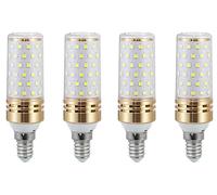 Aiwerttes E14 LED Light Bulb 9W Cold White 6500K, Edison Screw Bulbs 1000LM Equivalent to 100W Halogen Bulb, E14 LED Corn Light Bulbs for Desk Lamp, Not Dimmable, AC 220-240V, 4 Pack