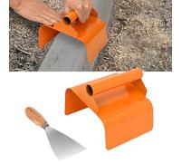 AIWFL Concrete Curb Trowel Edger with Putty Knife, Stainless Steel Concrete Curbing Trowel Concrete Curb Hand Tool Landscape Curb Trowel