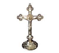 Aiwjeakh Alloy Base Crucifix Standing for Chapel Decoration and (Gold)