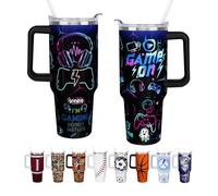 aiwkjdns 40 oz Insulated Gamer Tumbler with Handle & Straw Lid - Double Stainless Steel, Perfect Gamer Gift & Room Decor