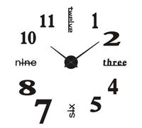 AIWMQYYF DIY 3D Wall Clock, Frameless Large Wall Clock, Silent Wall Clock, Wall Decoration for Living Room, Bedroom (Medium 3D 90cm Black)