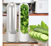 AIWMQYYF Herb and Vegetable Fresh Keeping Box, Vegetable Storage Long Term Freshness Preservation, 2.56x3.35x10.04'' Herb Keeper for Refrigerator for Storage Cilantro, Mint, Parsley, Asparagus