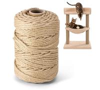 AIWMQYYF Sisal Rope for Cat Scratcher, 100M 6MM Thick and Strong Garden Twine Jute String Sisal Rope for Cat Scratching Post Replacement, Cat Tree Repair, Craft Decoration