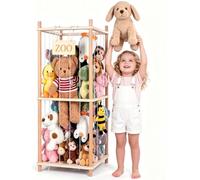 aiwo Stuffed Animal Storage Zoo, Wooden Soft Toy Storage