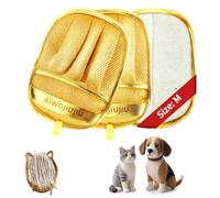 Aiwojiujiu Pro 2025 Five-Finger Pet Hair Removal Gloves - Advanced Pet Hair Removal Tool for Dogs & Cats (Gold, M)