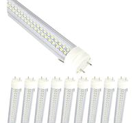 aiwooping,4FT 36W/20W T8 Double chip led Tube,High PF Flicker-Free,G13 Interface,Industrial Lighting Replace for Fluorescent Tubes,Pack of 10(Warm White 3000K, 4FT 36W Clear Cover)