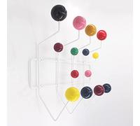 AIWQTO Wall-mounted Coat Hook,Multicolor Solid Wood Ball Metal Hanger,Modern Practical Hang It All Coat Stand For Living Room Bedroom Cloakroom-Colored 48x36.5cm(19x14inch)