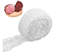 AIWXEEU Meat Netting Roll, Meat Nettings, Elastic Ham Sausage Netting, Cooking Wrapping Mesh, 3 m 18 Holes, White