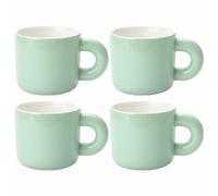AiXception Ceramic Coffee Mugs, 320 ml, Mint Green, Modern Design, Set of 4