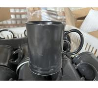 AiXception Ceramic Coffee Mugs Set of 4, Black, 500ml Capacity, Microwave Safe, Big Handle, Modern Geometric Design