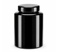 AiXception Glossy Black Ceramic Cremation Urn for Small Pet or Human Ashes, 35 Cubic Inches Memorial Keepsake Jar with Lid, 9.5x7x15 cm