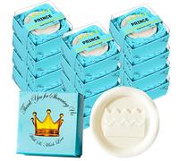 AIXIANG Crown Soap Favours, 24 Pack, White Soaps in Blue Gift Boxes