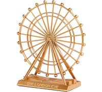 AIXICWXI Retro Ferris Wheel Ornament Rotatable Alloy London Eye Ferris Wheel Statue Creative Office Decorations Living Room Vintage Home Decor（Large）, Gold