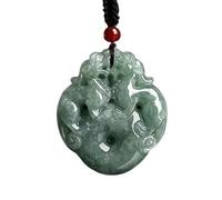 AIXILAN Jade necklace,jade pendant,Natural Jadeite Double Pixiu Safe Buckle Hand-Carved Pendant Lucky Jade Pendant Male And Female Jade Pendant