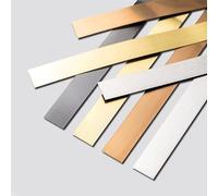 AIXILAN Self-Adhesive Metal Trim,Edgings Strip,Wall Trim Self-Adhesive Edging Strip Metalized Brushed Finish Trim, 20 ft, Mirror Frame, Wall(Rose Gold,10mm(0.39in))