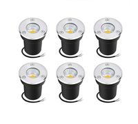 AIXILAN Spot Lights,6PCS LED Beam Spotlight, AC85-265V COB Garden Landscape Lights, Recessed Buried Lights, for Outdoor Park Driveway Underground Lighting(White,5W)