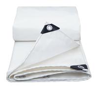 AIXILAN Tarp Sheet Cover,Canvas Tarp,Tarpaulin Waterproof 2x4m 2x5m 2x6m 3x6m White Canvas with Grommets Groundsheet for Camping Garden Furniture Multipurpose(3x5m(9.8ftx16.4ft))