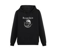AIXINLI Skull Logo By Poison Idea Hoody Unisex Ptinted Hoodies Long Sleeve Men's Hooded with Pocket Black XXXL