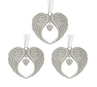 AIXITONG 3 Pcs Angel Wings Memorial Ornament Hanging Bauble Stylish Tree Hanging Pendants for Tree in Our Memory Hanging Ornaments Home Decor Gifts