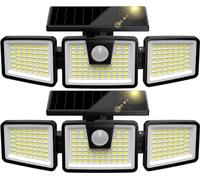 AIXPI 156LED Solar Security Lights - Outdoor, Motion Sensor, 270 Wide Angle, IP65 Waterproof, for Front Door, Yard, Garage, Garden (2 Pack)