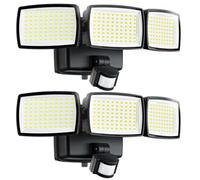 AIXPI Battery Powered Outdoor Lights, 240 Led Security Lights Outdoor Motion Sensor PIR, IP65 Waterproof Outdoor Wall Lights Wireless Flood Lights Indoor for Gardern Yard Porch Garage, 2 Pack