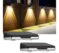 AIXPI Solar Fence Lights Outdoor Garden, 2-Pack Solar Powered Wall Lights with 3 Color Modes & IP65 Waterproof for Courtyards, Patio, Deck, Pool, Gate, Yard and Path