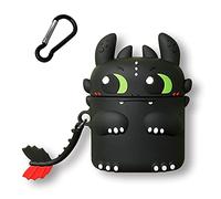 AIYAAIYA 3D Cartoon Silicone Case for Airpods 1, Cute Night Demon Design, Kawaii Design, Waterproof, Shockproof for Airpod Charging Case Protective Case with Keyring (Black)