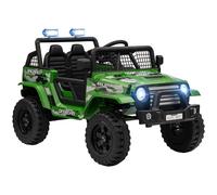 AIYAPLAY 12V Battery Powered Kids Ride On Car, Electric Truck w/ Spring Suspension, Remote, Music Horn Lights - Green Aosom UK