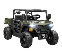 AIYAPLAY 12V Electric Ride on for Kids Car with Dump Bed Ages 3-8 Green | 35W Battery Powered Electric UTV Vehicle, 4-Wheel Suspension, Remote Control, Music, Horn