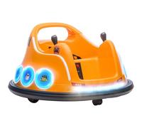 AIYAPLAY 12V Kids Bumper Car, Angry Bird Licensed 360° Children Electric Waltzer Car with Joysticks, Remote Control, Music USB LED Lights, for 3-5 Years Old, Orange