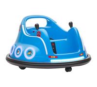AIYAPLAY 12V Kids Bumper Car, Angry Bird Licensed 360° Children Electric Waltzer Car with Joysticks, Remote Control, Music USB LED Lights, for 3-5 Years Old, Blue