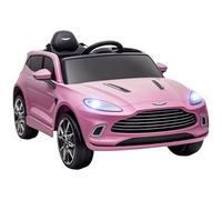 AIYAPLAY 12V Kids Electric Car, Aston Martin DBX Licensed Kids Ride on Car with Remote Control, 4 Suspension Wheels, LED Lights, Music, Horn, Slow Start, for Ages 3-6 Years, Pink