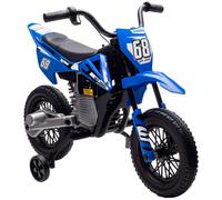 AIYAPLAY 12V Kids Electric Motorbike, Kids Electric Ride on Motorcycle, Battery Powered Toy with Twist Grip Throttle, Training Wheels, Suspension System, Music, Blue Green
