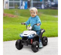 AIYAPLAY 12V Kids Electric Quad Bike with 4 Wheels Spring Suspension, White