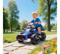 AIYAPLAY 12V Kids Electric Ride On Car, Battery Powered Ride On ATV - Blue - 113L x 74W x 63H cm